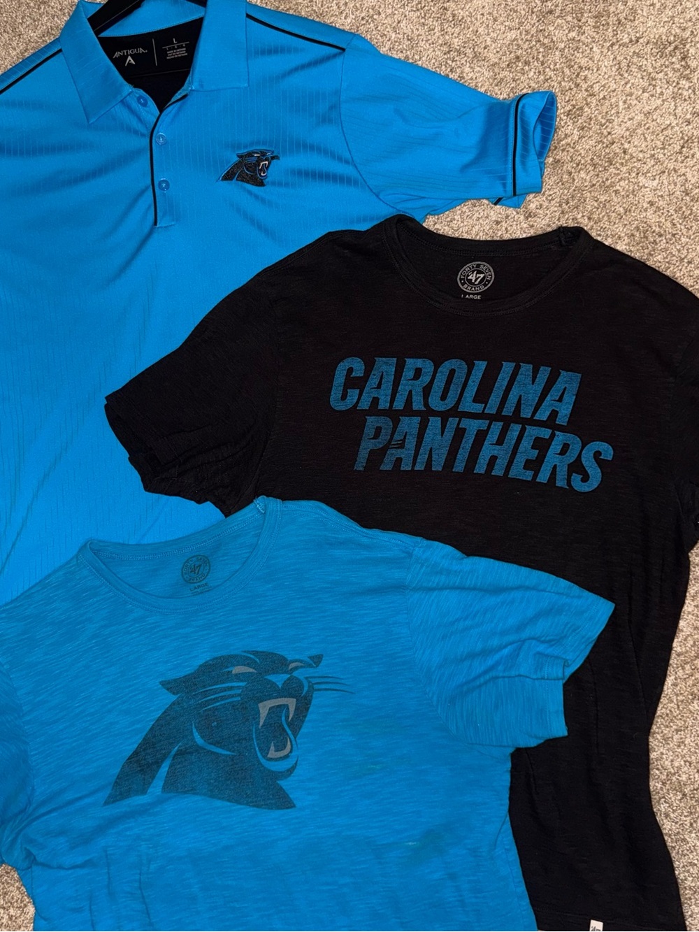 Carolina Panthers Blue & Black Tee and Polo Pack